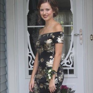 Black Floral Formal Dress